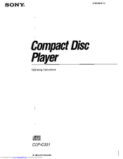 Sony CDP-C331 - Compact Disc Player Operating Instructions Manual