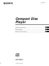 Sony CDP-CE545 - Compact Disc Player Operating Instructions Manual