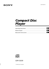 Sony CDP-CX230 - Compact Disc Changer Operating Instructions Manual