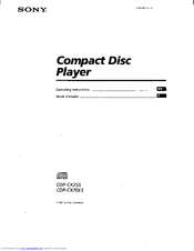 Sony CDP-CX255 - 200 Disc Cd Changer Operating Instructions Manual