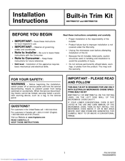 Frigidaire GLMB209D Installation Instructions Manual