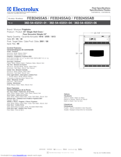 Frigidaire FEB24S5AB Specifications