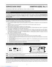 Frigidaire FGB24S5DCC Service Data Sheet