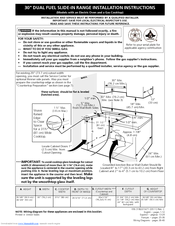 Frigidaire FCS367FCB Installation Instructions Manual