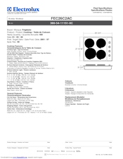 Frigidaire FEC26C2AC - Frig 26 Electric Cooktop Specifications