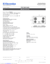 Frigidaire FEC36C4AS - Frig 36 Electric Cooktop Specifications
