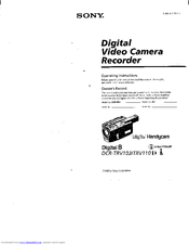 Sony Handycam DCR-TRV110 Operating Instructions Manual