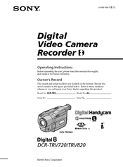 Sony DCR-TRV820 Operating Instructions Manual