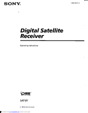 Sony SAT-B1 - Digital Satellite System Operating Instructions Manual