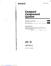 Sony CMT-M11C - Compact Component System Operating Instructions Manual