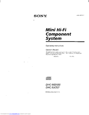 Sony DHC-MD500 - Mini Hi Fi Component System Operating Instructions Manual