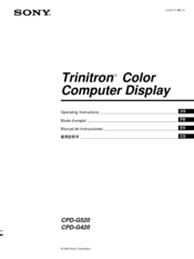 Sony Trinitron CPD-G420 Operating Instructions Manual