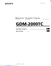 Sony Multiscan GDM-2000TC Operating Instructions Manual