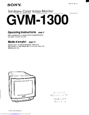 Sony Trinitron GVM-1300 Operating Instructions Manual