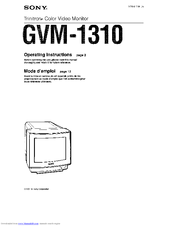 Sony Trinitron GVM-1310 Operating Instructions Manual
