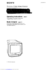 Sony Trinitron GVM-1311Q Operating Instructions Manual
