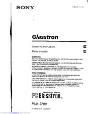 Sony Glasstron PLM-S700 Operating Instructions Manual