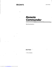 Sony RM-PP401 Operating Instructions  (primary manual) Operating Instructions Manual