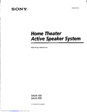 Sony SA-VA700 Operating Instructions Manual