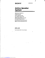 Sony SRS-A45 Operating Instructions Manual