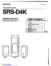Sony SRS-D4 Operating Instructions Manual