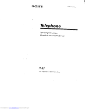 Sony IT-B7 - Telephone Operating Instructions Manual