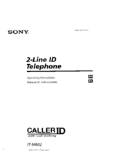 Sony IT-M602 Operating Instructions Manual