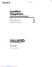 Sony SPP-A700 Primary Operating Instructions Manual