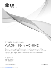 LG WF-7806WRD Series Owner's Manual