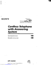 Sony SPP-AQ600 Operating Instructions Manual