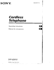 Sony SPP-ID910 - Cordless Telephone Operating Instructions Manual