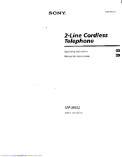Sony SPP-M502 - Cordless Telephone Operating Instructions Manual