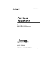 Sony SPP-S9000 - Cordless Telephone Operating Instructions Manual