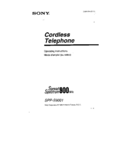 Sony SPP-S9001 - Cordless Telephone Operating Instructions Manual