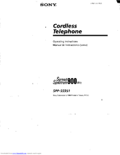 Sony SS951 - SPP Cordless Phone Operating Instructions Manual