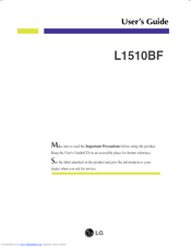 LG L1510BF-SV User Manual