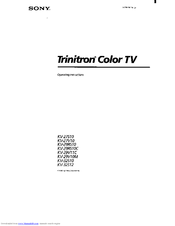 Sony Trinitron KV-32S12 Operating Instructions Manual