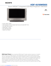 Sony GRAND WEGA KDF-50WE655 Specifications