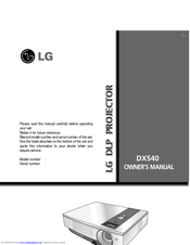LG DX540 -  XGA DLP Projector Owner's Manual