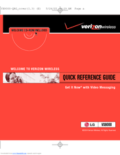 LG LGVX8000 Quick Reference Manual