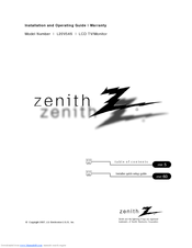 LG Zenith L20V54S Installation And Operating Manual, Warranty