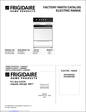 Frigidaire FEF305PHDA Factory Parts Catalog