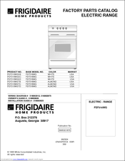 Frigidaire FEF316WG Factory Parts Catalog