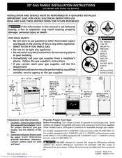 Frigidaire FEF334BGDJ Installation Instructions Manual
