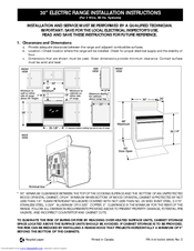 Frigidaire FEFD67CHSE Installation Instructions Manual