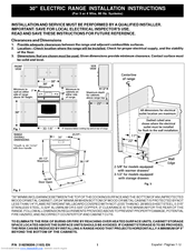 Frigidaire FEF326AB - FEF326B - 30 Electric Range Installation Instructions Manual