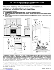Frigidaire FEFS68CJTC Installation Instructions Manual