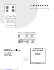 Frigidaire FES355EB - on 30 Inch Slide-In Electric Range Factory Parts Catalog