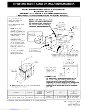 Frigidaire FES368DSC Installation Instructions Manual