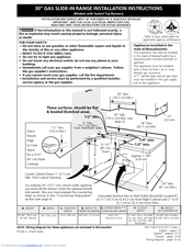 Frigidaire FFGS3025L S Installation Instructions Manual